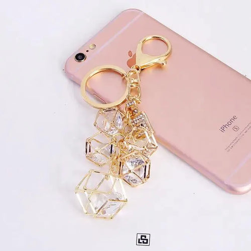 Crystal Car Key Chain - Gold Plated Rhinestone Key Chain Shopzek