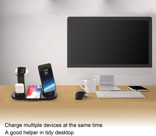 Wireless Charger 4-in-1 – Fast Charging Station for Smartphones, Smartwatches & AirPods.