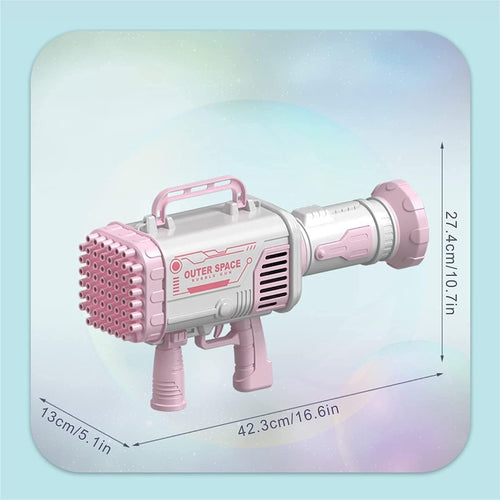 60 Holes Kids Rocket Bubble Gun - Kids Toy Bubble Maker Gun for Summer Party Fun