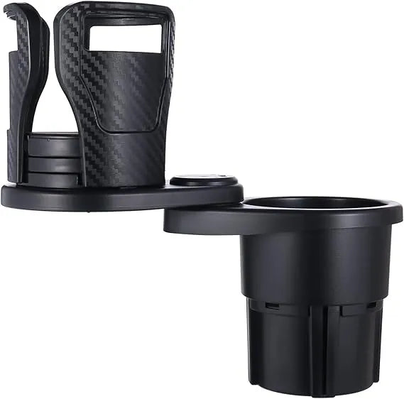 Car Cup Holder Expander Adapter II 2 in 1 Auto Adjustable Double Cup Holder Extender with 360° Rotating Adjustable Base II Water Cup Drink Holder