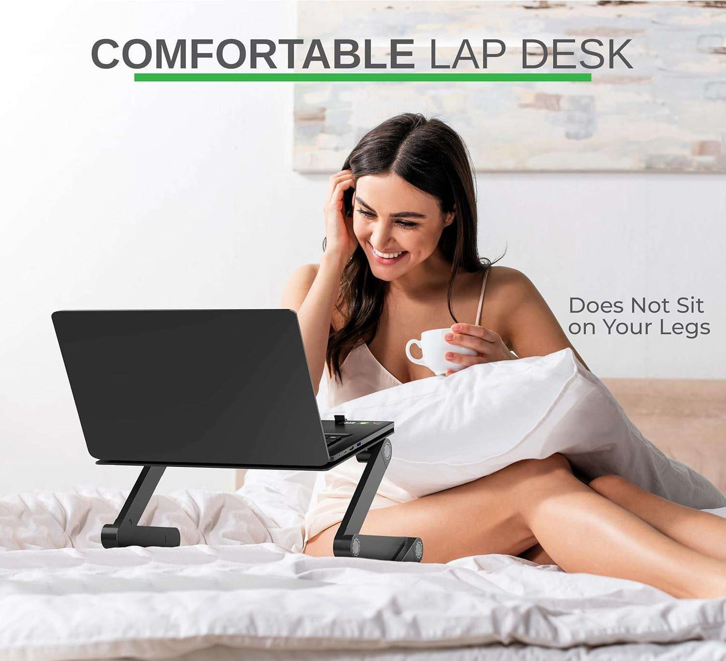 Multi-Functional Adjustable Laptop Table – Foldable MacBook Stand for Bed & Sofa with Mouse Pad