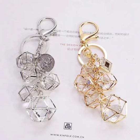 Crystal Car Key Chain - Gold Plated Rhinestone Key Chain Shopzek