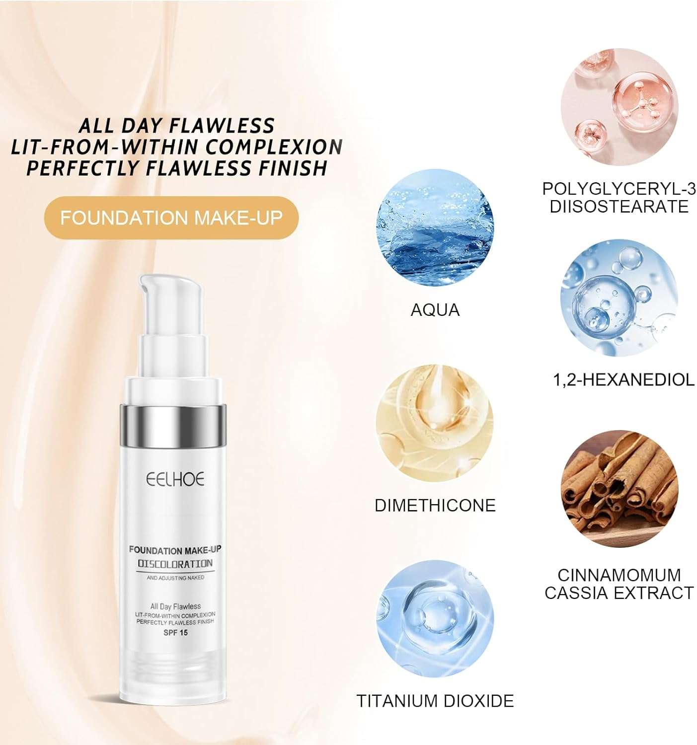 EELHOE Colour Foundation, Flawless Eelhoe Colour Changing - Mature Skin Foundation (ORIGINAL)